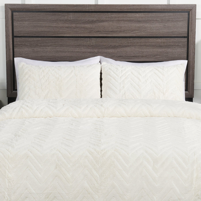 Ensemble d'édredon Tilda 3 pièces pour très grand lit - blanc 