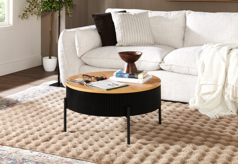 Table à café Trove de 29,72 po avec dessus coulissant et rangement - noir