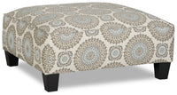  Pouf Tula de 38 po fabriqué au Canada en tissu - crépuscule multicolore