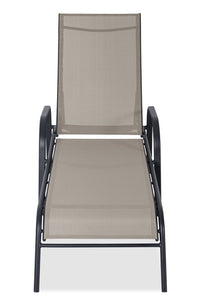 Chaise longue Tuscany pour la terrasse à l’extérieur avec dossier réglable - métal, résistante aux rayons UV et aux intempéries - beige et anthracite