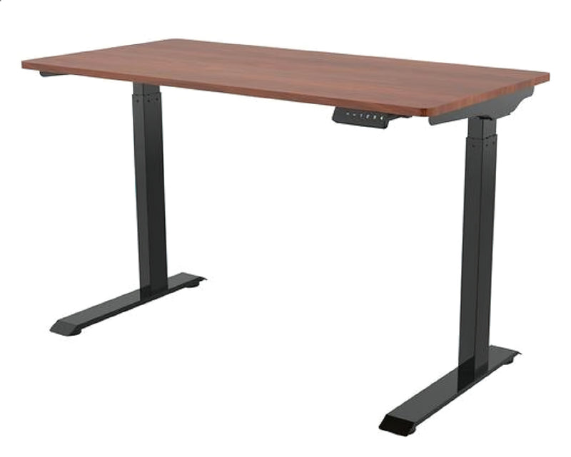 Bureau assis ou debout TygerClaw avec ports USB et rangement - brun