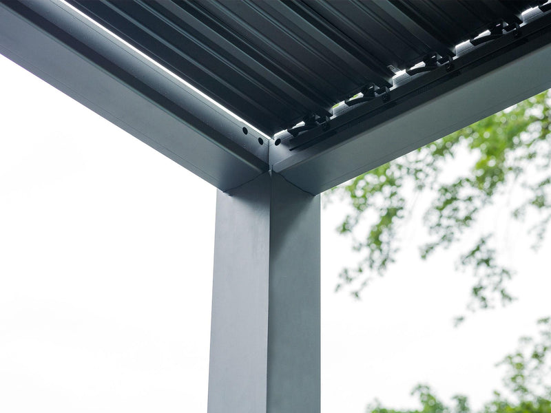 Gazebo Penguin pergola Vikos 10x13 en aluminium et persiennes en acier galvanisées