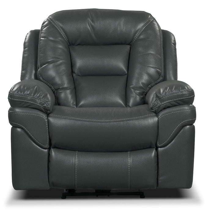 Fauteuil à inclinaison électrique Leo de 41 po en tissu d’apparence cuir - gris