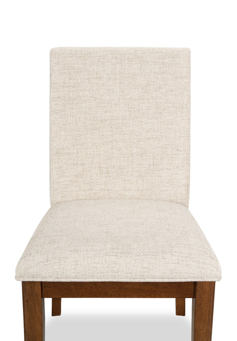 Chaise de salle à manger Vale en tissu de polyester et en bois - brune et beige
