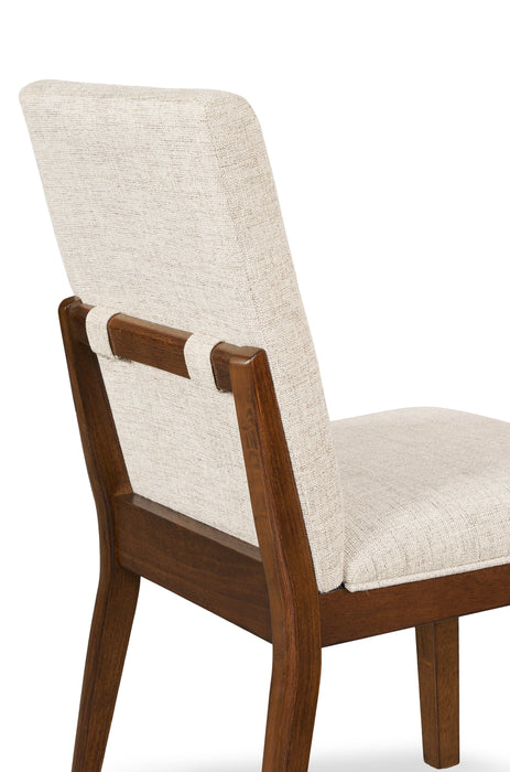 Chaise de salle à manger Vale en tissu de polyester et en bois - brune et beige