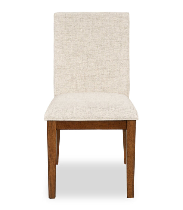Chaise de salle à manger Vale en tissu de polyester et en bois - brune et beige