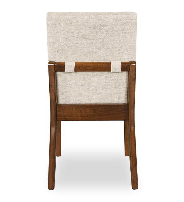 Chaise de salle à manger Vale en tissu de polyester et en bois - brune et beige