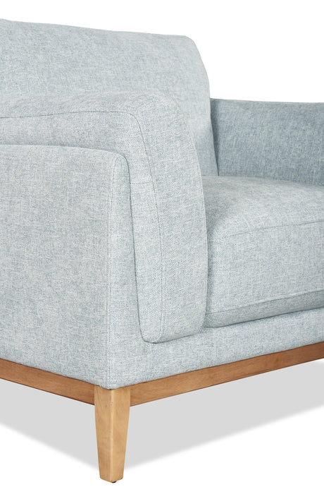Fauteuil Valley de 44 po en tissu avec base et pattes en hévéa - gris