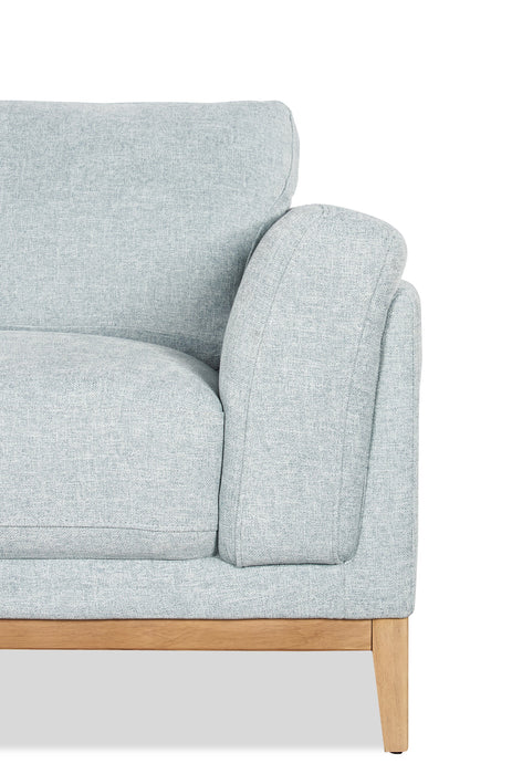 Fauteuil Valley de 44 po en tissu avec base et pattes en hévéa - gris