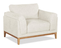  Fauteuil Valley de 44 po en tissu avec base et pattes en hévéa - sable