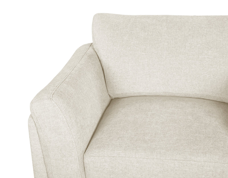 Fauteuil Valley de 44 po en tissu avec base et pattes en hévéa - sable