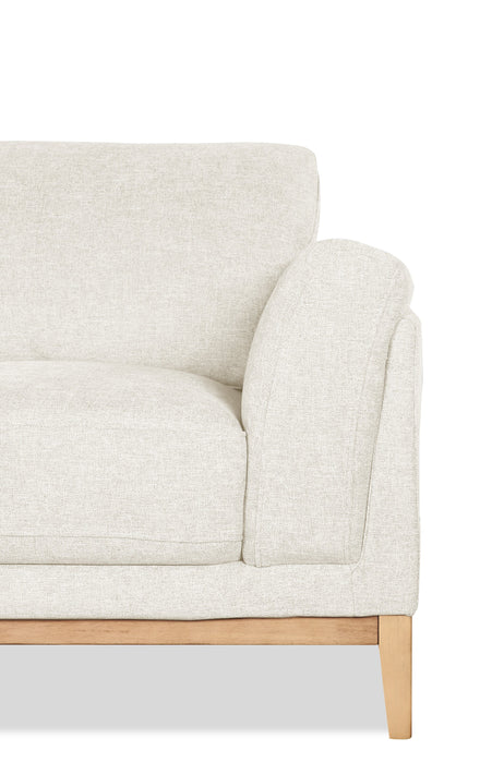 Sofa Valley de 83,5 po en tissu avec base et pattes en hévéa - sable