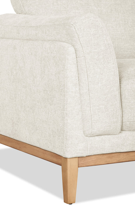Sofa Valley de 83,5 po en tissu avec base et pattes en hévéa - sable