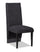 ["Chaise de salle à manger Vega en tissu de polyester et bois avec capitonnage à canaux - noire"]