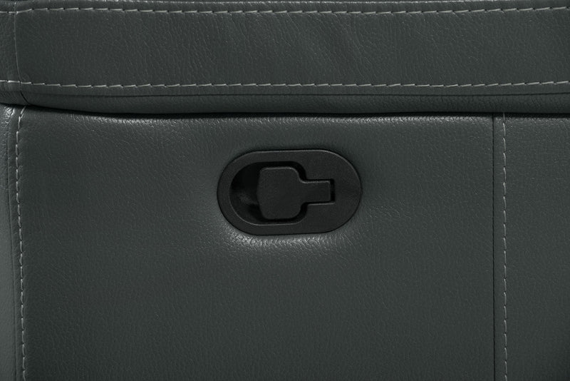 Fauteuil berçant et inclinable Leo de 41 po en tissu d’apparence cuir - gris