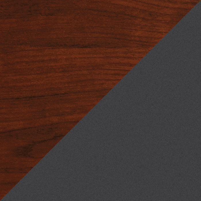 Crédence de type classeur Via de 36,54 po de qualité commerciale avec armoire et compartiments ouverts - cerisier et grise