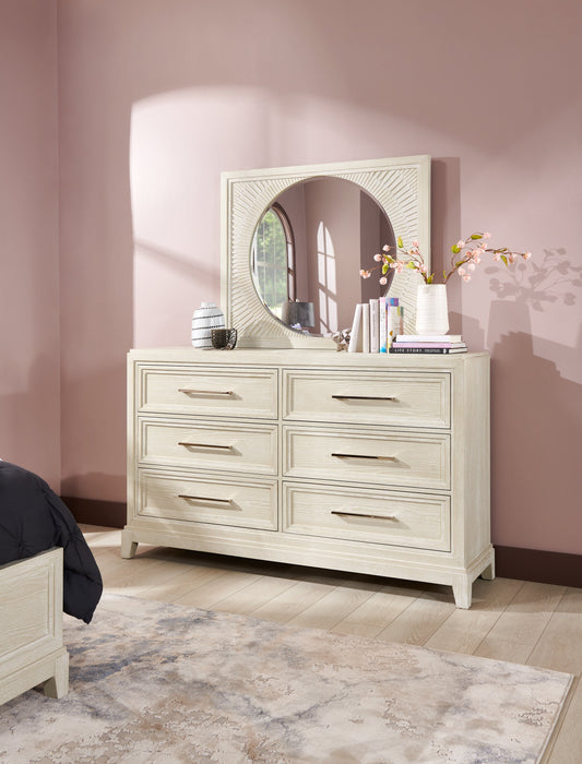 Commode Vida de 66 po (L) x 40 po (H) à 6 tiroirs pour la chambre à coucher - sable
