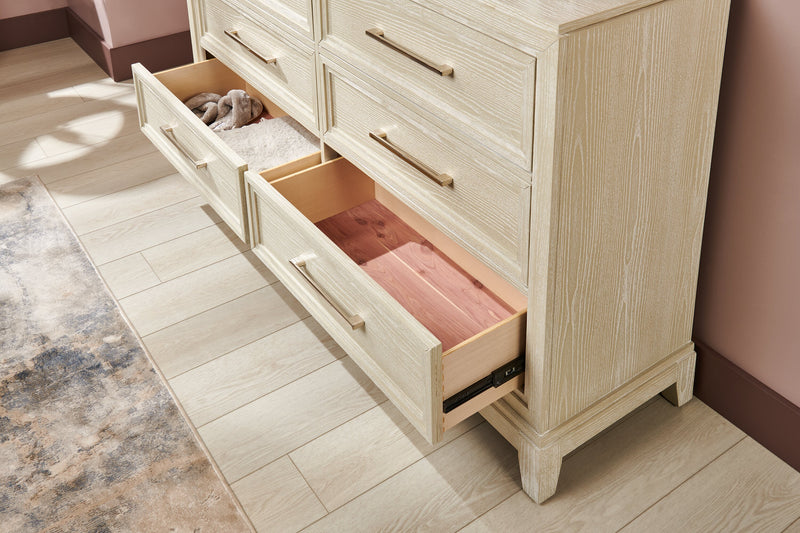 Commode Vida de 66 po (L) x 40 po (H) à 6 tiroirs pour la chambre à coucher - sable