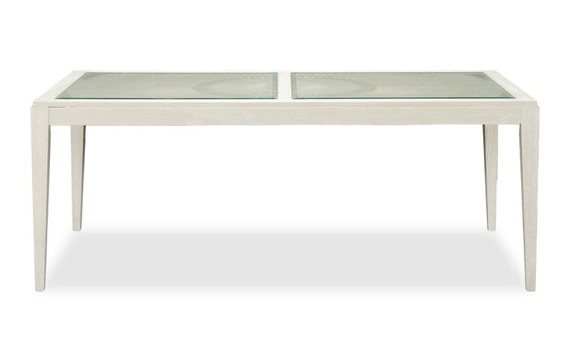 Table de salle à manger Vida de 78 po (L) avec incrustations en verre - sable