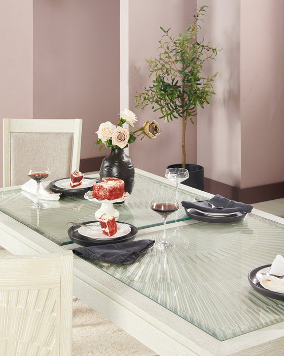 Table de salle à manger Vida de 78 po (L) avec incrustations en verre - sable