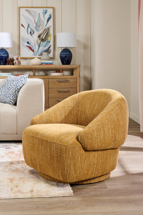 Fauteuil d’appoint pivotant Villa - moutarde
