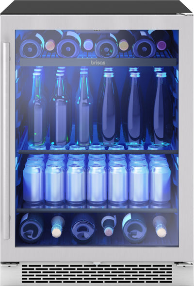 Brisas by Zephyr 24"  Beverage Cooler with 8-Bottle Single Zone - Stainless Steel - BBV24C01AG | Refroidisseur à boissons Brisas par Zephyr de 24 po avec 1 zone pour 8 bouteilles - acier inoxydable - BBV24C01AG | BBV24C0S