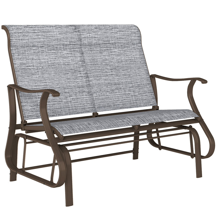 Outsunny Banc Coulissant D'exterieur Pour 2 Pers, Causeuse De Patio, Gris