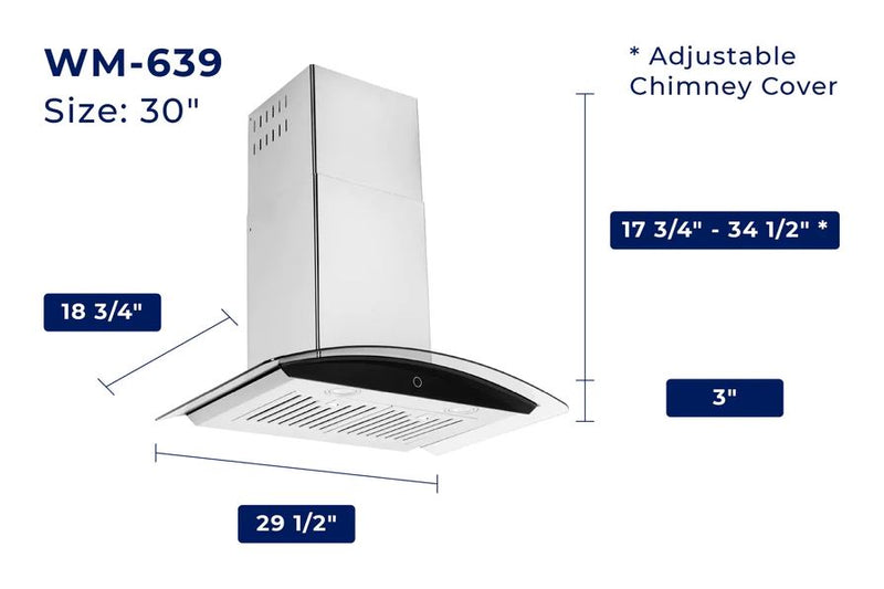 Hotte de cuisinière murale convertible Chef de Hauslane de 30 po - WM-639SS-30