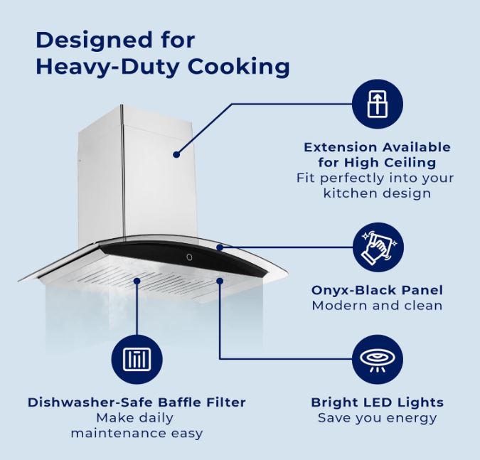 Hotte de cuisinière murale convertible Chef de Hauslane de 30 po - WM-639SS-30