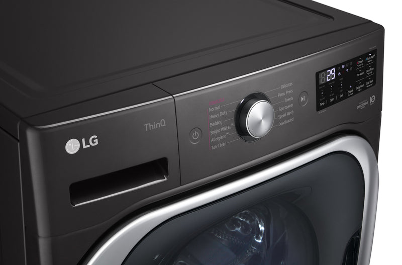 Laveuse à chargement frontal de 6 pi³ et sécheuse électrique de 9 pi³ de LG - acier noir