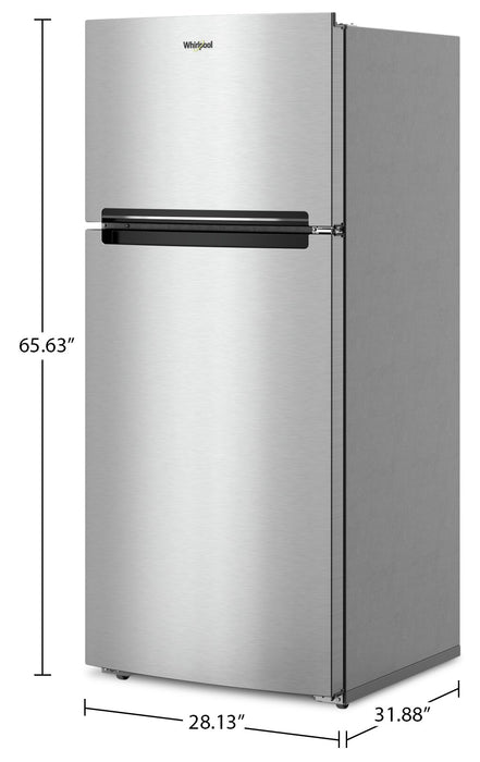 Réfrigérateur Whirlpool de 16,3 pi³ et de 28 po à congélateur supérieur - acier dolos - WRTX5028PM