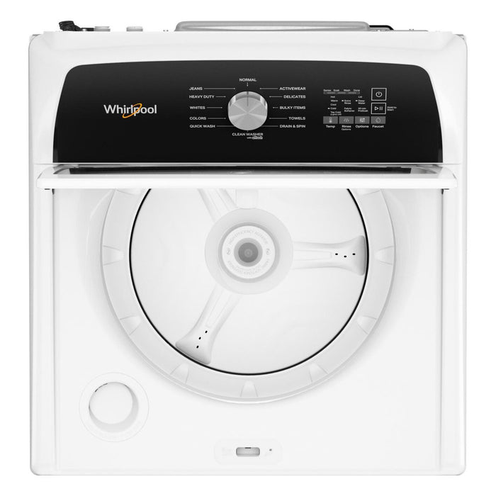Laveuse à chargement par le haut de 5,2 pi3 avec robinet intégré et sécheuse à gaz de 7 pi3 de Whirlpool