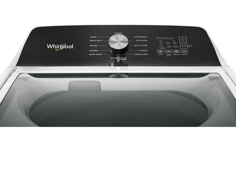 Laveuse à chargement par le haut de 5,2 pi3 avec robinet intégré et sécheuse à gaz de 7 pi3 de Whirlpool