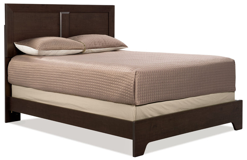Ensemble de chambre à coucher Yorkdale 6 pièces avec lit à panneau, commode, miroir et table de nuit, brun - format grand lit