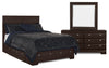 Ensemble de chambre à coucher Yorkdale brun 5 pièces avec lit double de rangement
