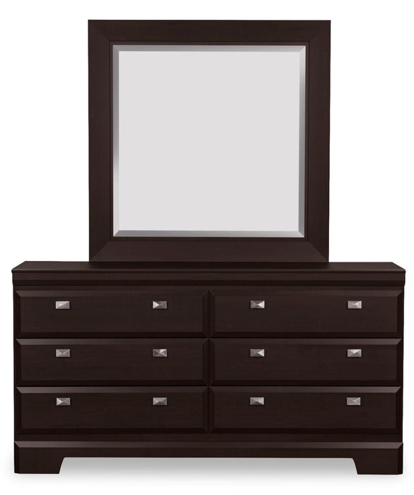 Ensemble de chambre à coucher Yorkdale brun 5 pièces avec lit double de rangement