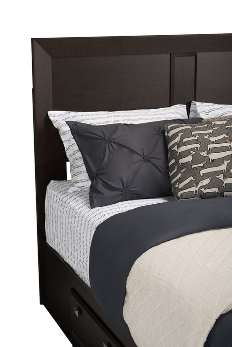 Grand lit avec rangement à 6 tiroirs Yorkdale - Brun