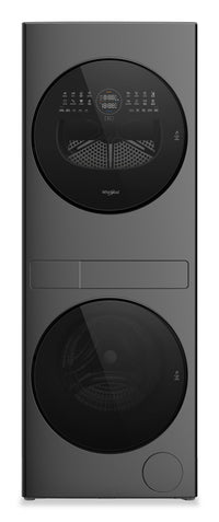Laveuse de 3,2 pi3 et sécheuse électrique de 4,3 pi3 de Whirlpool - noires - YWFH5424SJ