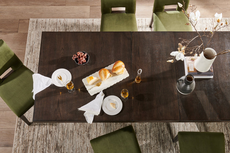 Table de salle à manger Zelda de 78 po à 96 po (L) avec base piédestal - brun espresso