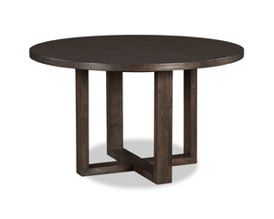 Table de salle à manger ronde Zelda de 52 po (L) avec base piédestal - brun espresso
