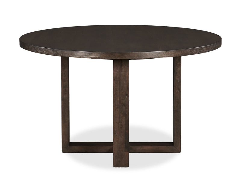 Table de salle à manger ronde Zelda de 52 po (L) avec base piédestal - brun espresso