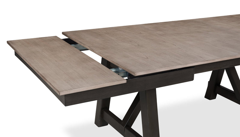 Ensemble de salle à manger Zao 5 pièces en mélamine avec table, rallonge de 66 po à 94 po (L) et 4 chaises - brun