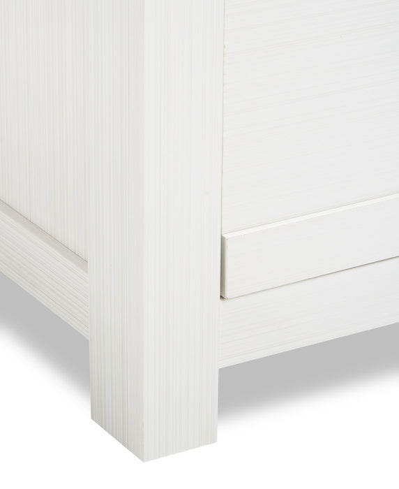Commode Zoey de 58,3 po (L) x 37,1 po (H) à 6 tiroirs pour la chambre à coucher - deux teintes, blanc et brun