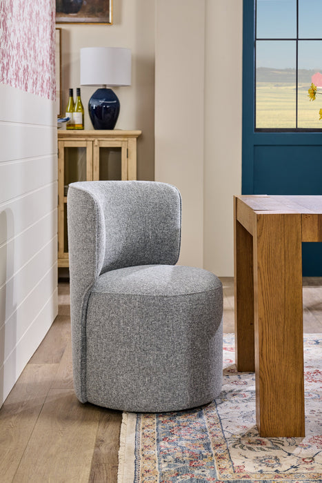 Chaise de salle à manger coulissante Zola en tissu de polyester - grise