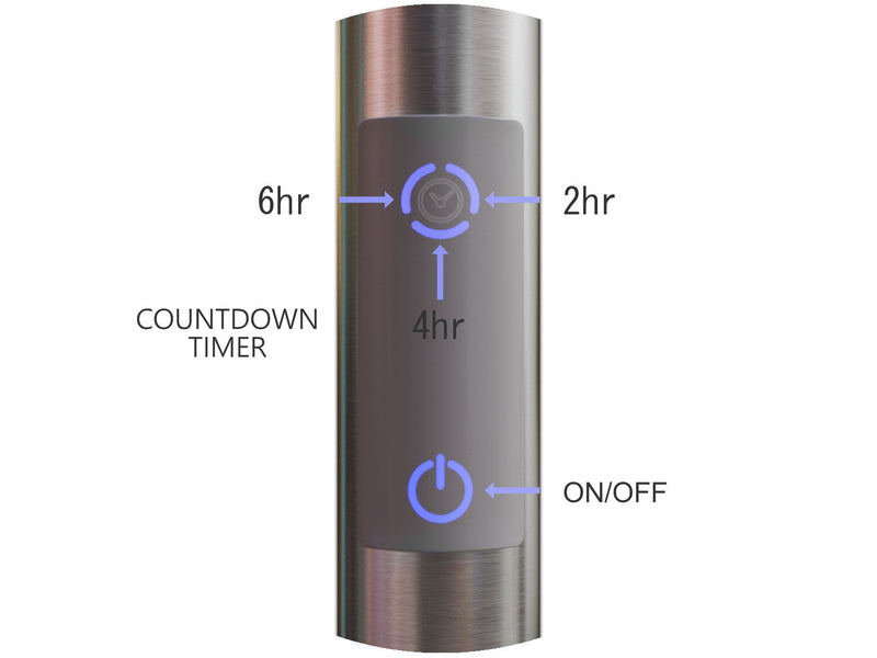 Porte-serviette chauffant électrique Liazzo d’Ancona à 8 barres avec minuterie intégrée - acier inoxydable