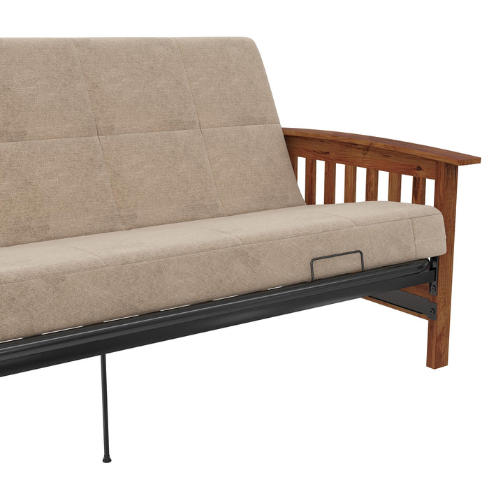 Futon Brixen de DHP avec matelas pour lit double - brun clair
