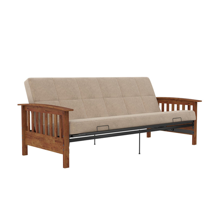 Futon Brixen de DHP avec matelas pour lit double - brun clair