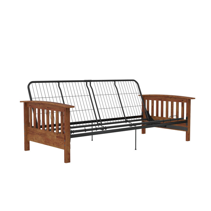 Futon Brixen de DHP avec matelas pour lit double - brun clair