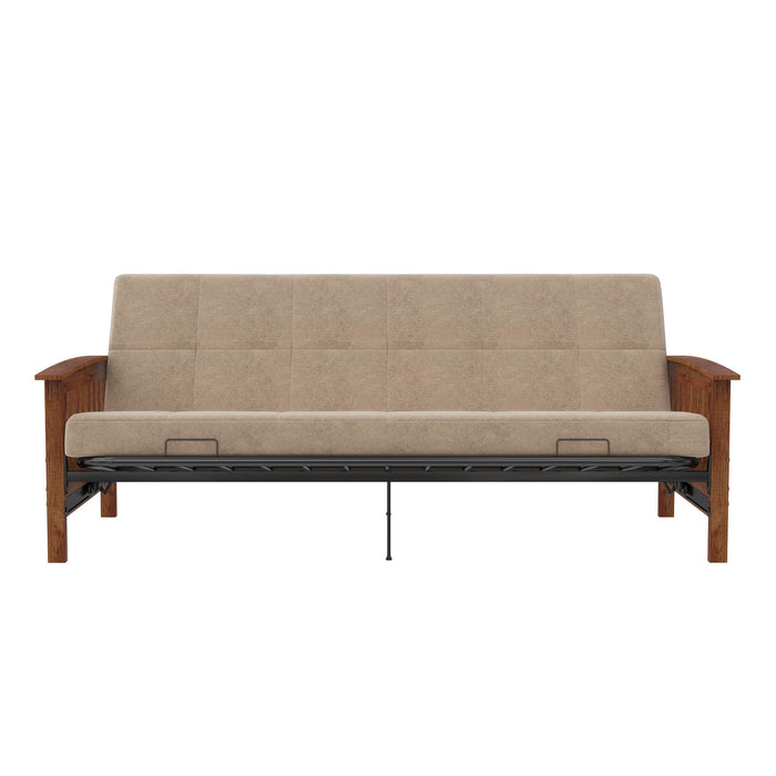 Futon Brixen de DHP avec matelas pour lit double - brun clair