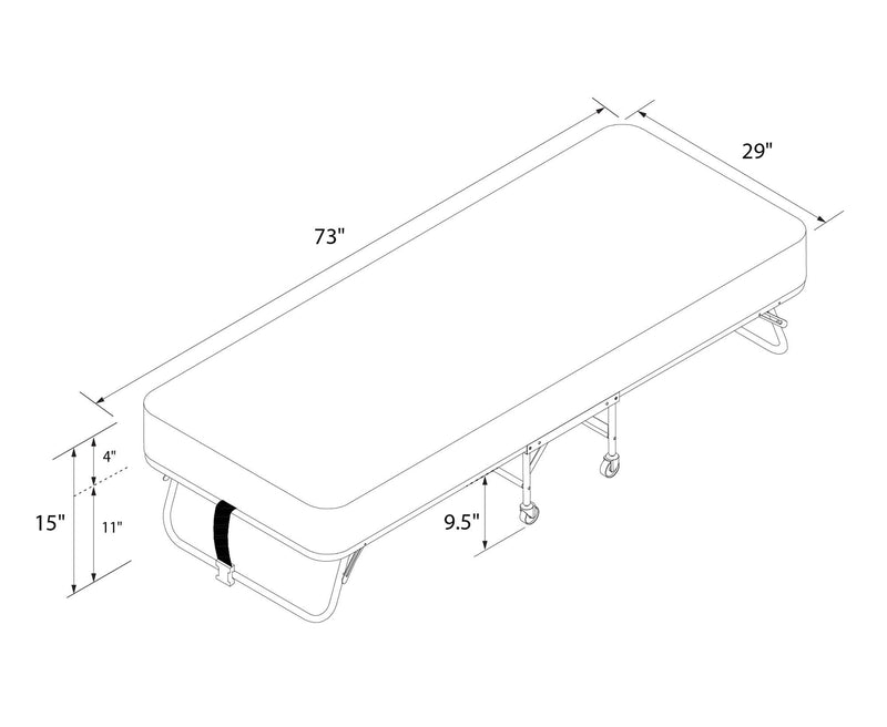 Lit pliant pour invité Owen de DHP avec matelas de 4 po